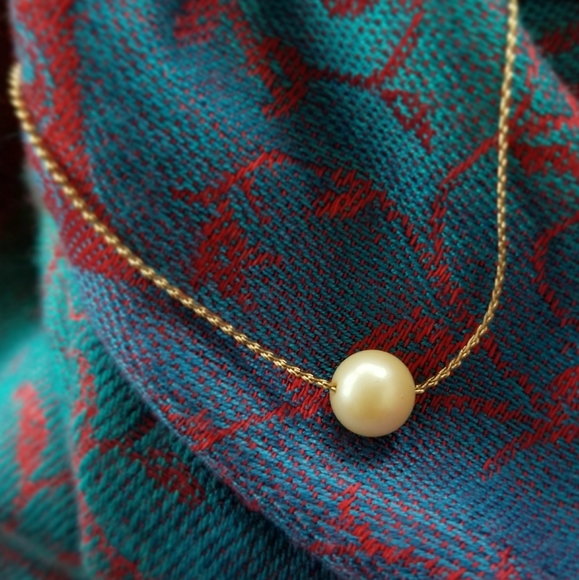 Relisted -Vintage Vendome single pearl necklace white and gold tone solitaire - Picture 13 of 17
